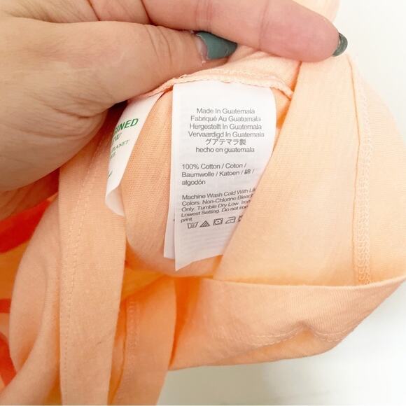 J. Crew NWT Cropped "Wave of love" Cotton Crew Neck Tee Iced Peach Size S - Picture 6 of 7